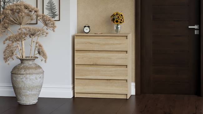 Узкий комод пять ящиков Мори МК700.5 цвет дуб сонома