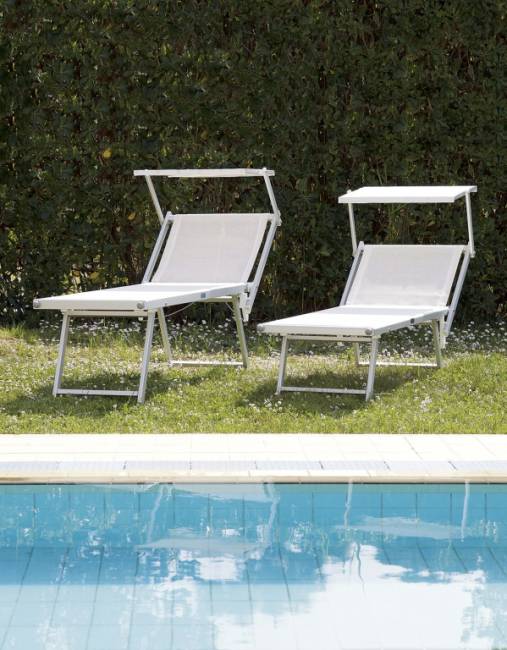 Шезлонг-лежак металлический Master серебристый 1820х760х440 мм