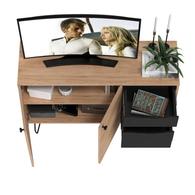 Комод-тумба Брюс 16.233 цвет чёрный/Battle rock Santiago