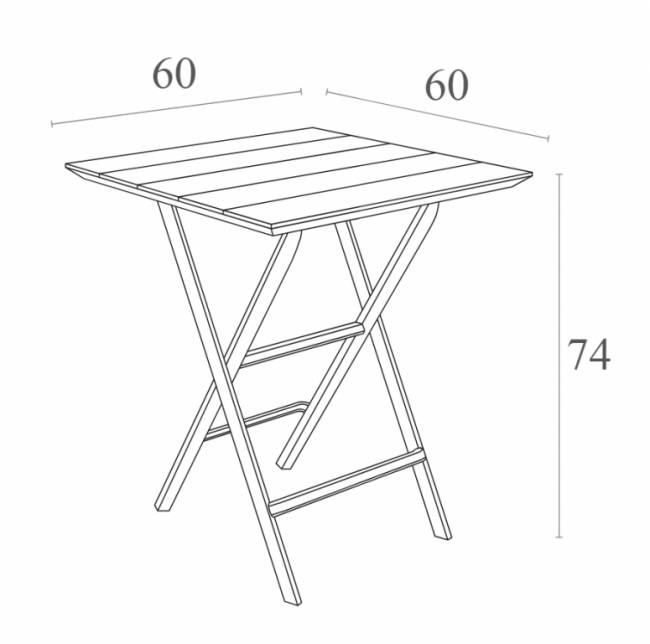 Стол пластиковый складной Helen Folding Table 60 марсала 600х600х740 мм Стол пластиковый складной Helen Folding Table 60 марсала 600х600х740 мм