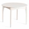Стол DIAMANTE круглый бук, мдф, шпон дуба, 100 х 100+30 х 75 см, Ivory white
