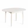 Стол DIAMANTE круглый бук, мдф, шпон дуба, 100 х 100+30 х 75 см, Ivory white