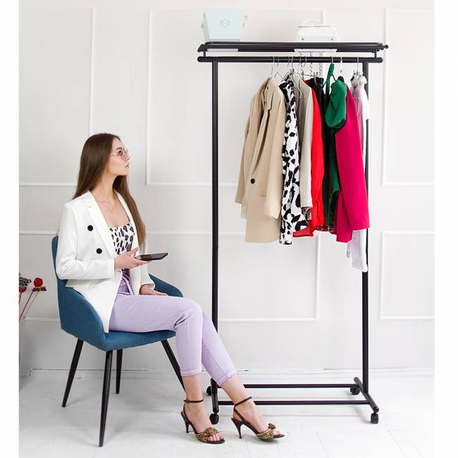 Вешалка напольная на колесах М 9 чёрный