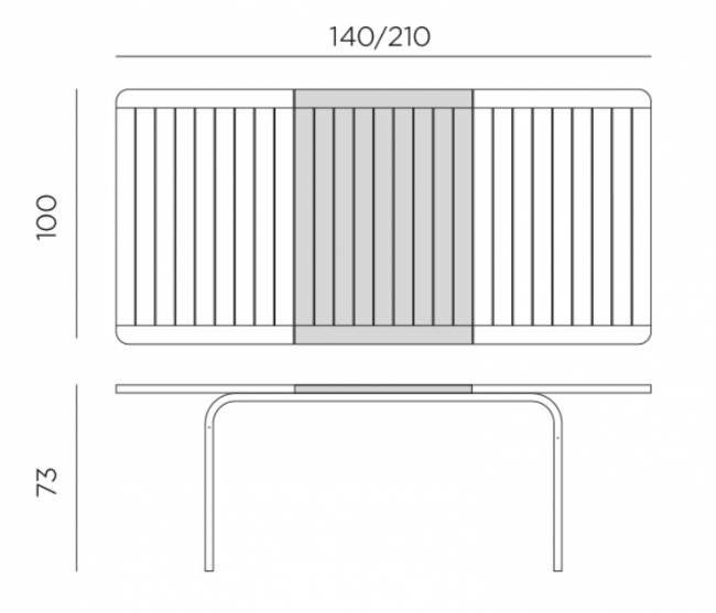 Стол пластиковый раздвижной Alloro 140 Extensible антрацит 1400-2100х1000х730 мм Стол пластиковый раздвижной Alloro 140 Extensible антрацит 1400-2100х1000х730 мм