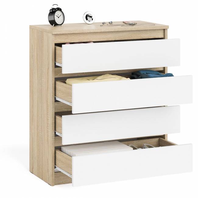 Комод четыре ящика Мори МК800.4 цвет дуб сонома/белый Комод четыре ящика Мори МК800.4 цвет дуб сонома/белый