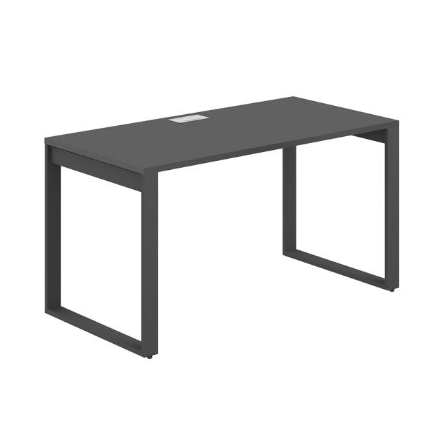 AG.102.AN.L.72.AN  / Стол 1400х600х750  / профиль О-образный: 70х20 антрацит; лючок: серебро; столешница: антрацит